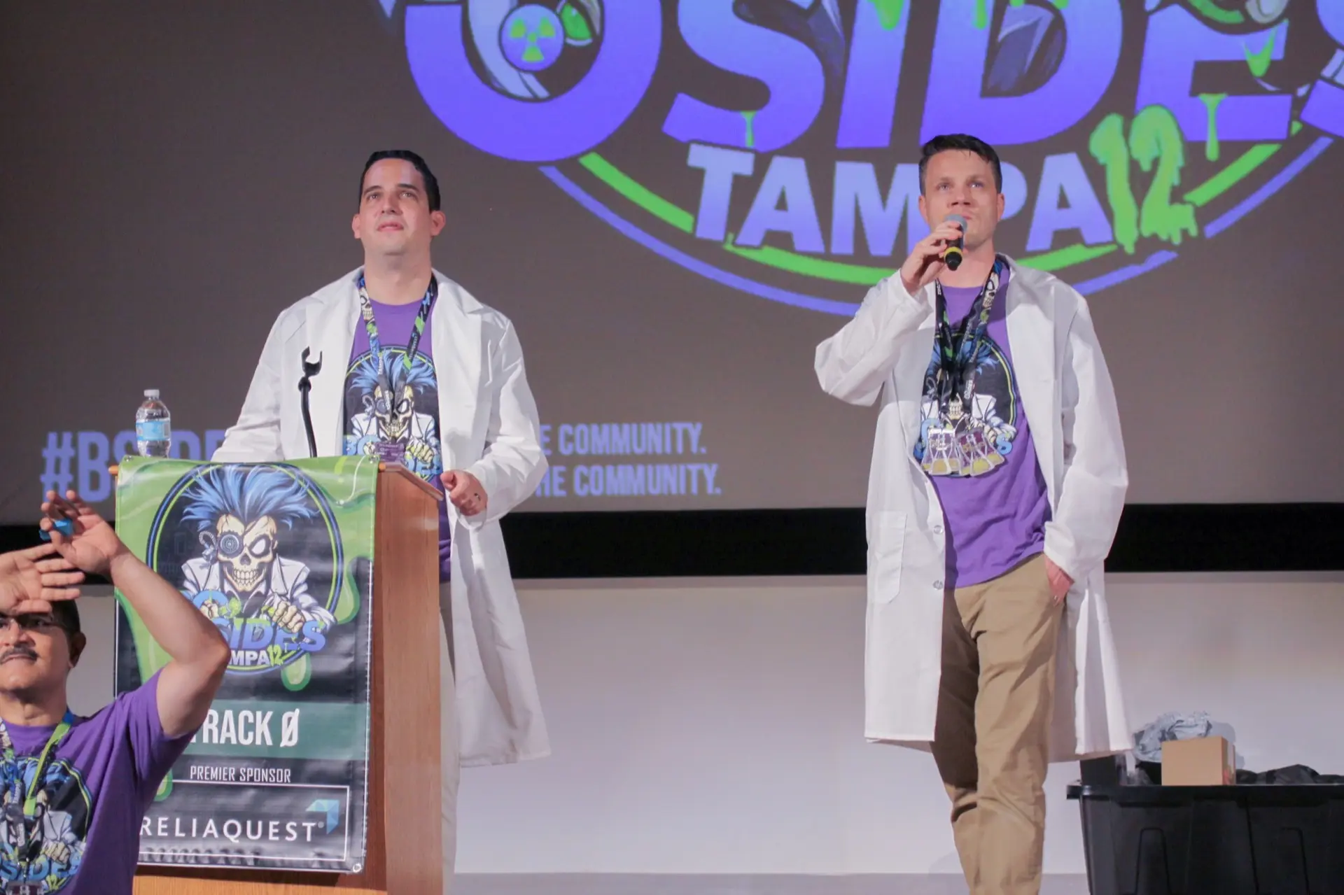 BSides Tampa leadership presenting on main stage