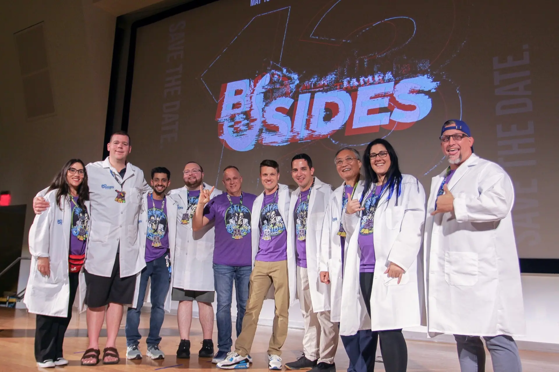 BSides Tampa 2025 leadership team on stage