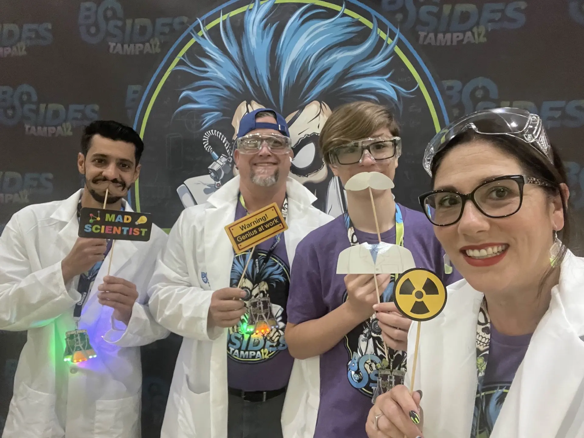 Photo booth fun with Mad Scientist props